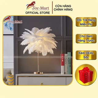 Đèn ngủ để bàn ♥️joymart♥️ đèn bàn lông vũ trang trí phòng ngủ kèm bóng led mới nhất 2021 mb3813 wh