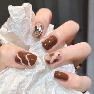 Set 24 Móng Tay Giả Họa Tiết Bầu Trời Xanh Và Trắng Thời Trang Cho Nữ