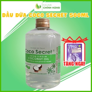 Dầu dừa ép lạnh nguyên chất Coco Secret 500ml, dầu dừa tinh khiết dưỡng tóc, dưỡng mi, giảm rạn da, dầu dừa Bến Tre
