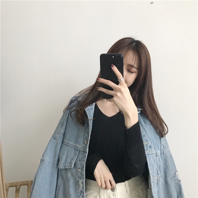 Áo Len Tăm Cổ Tim Dài Tay Nữ Form Ôm Dáng Freesize 6 Màu Cực Dễ Phối Đồ Hot Hit 2021 C. Novembre | BigBuy360 - bigbuy360.vn