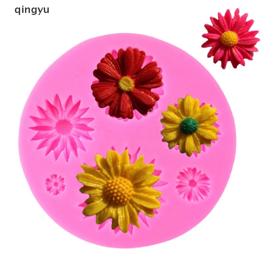 Khuôn Silicone Tạo Hình Cánh Hoa Hướng Dương 3D Trang Trí Bánh