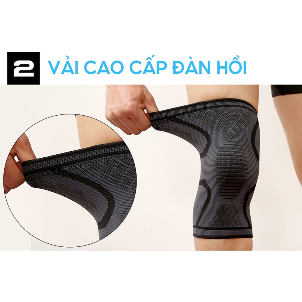 Đai Bảo Vệ Đầu Gối 4 Chiều Chơi Thể Thao - Băng Đầu Gối Hỗ Trợ Các Môn Thể Thao Cao Cấp