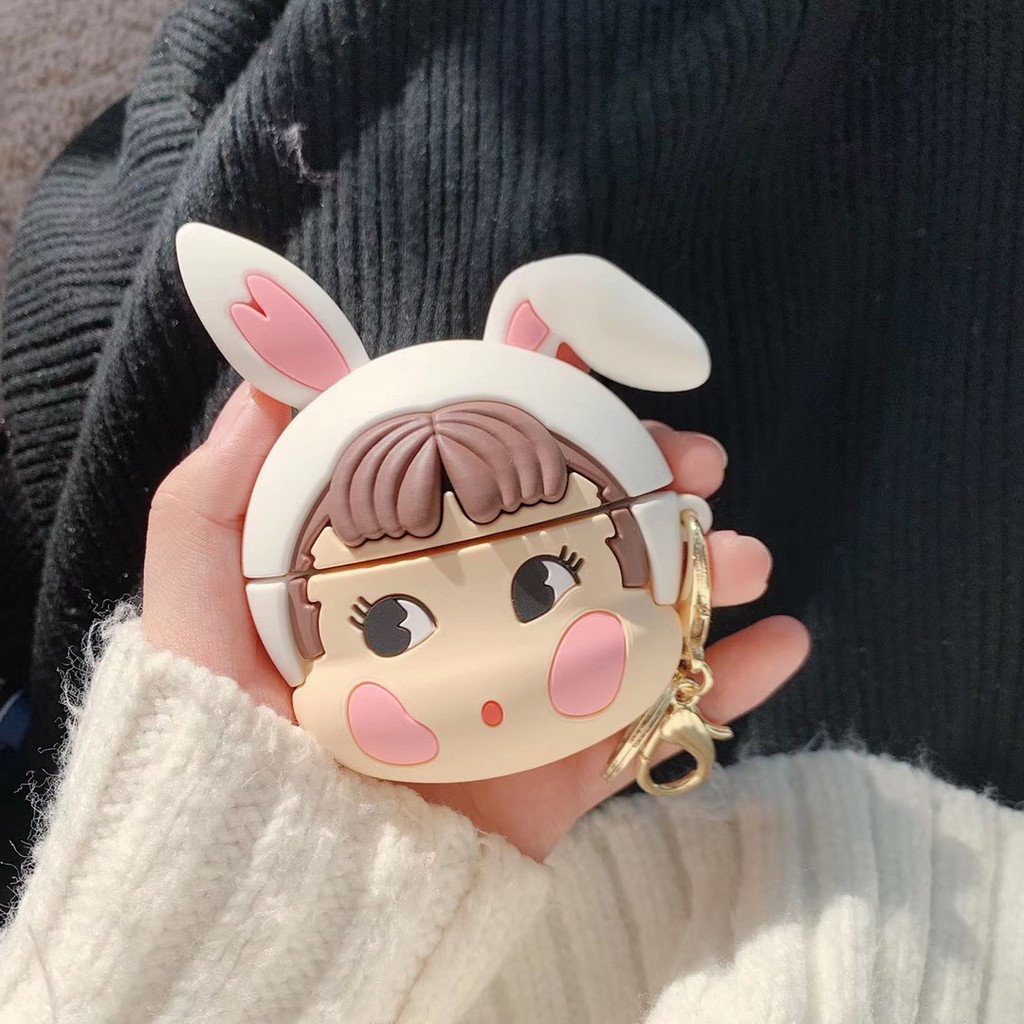 AirPods case hình cô gái đeo tai thỏ dễ thương
