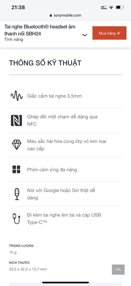 Tai Nghe bluetooth Sony SHB24 Chính Hãng