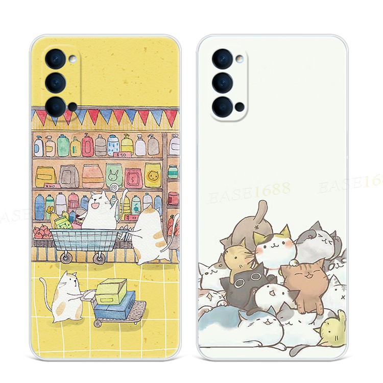 Hoạt Hình Ốp Điện Thoại Hình Mèo Dễ Thương Cho Oppo Reno4 5pro + 3 Ace2Se | BigBuy360 - bigbuy360.vn