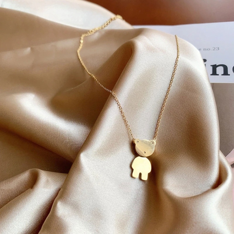Vòng cổ Thép Titan Mặt Hình Gấu Teddy Xinh Xắn Dành Cho Nữ