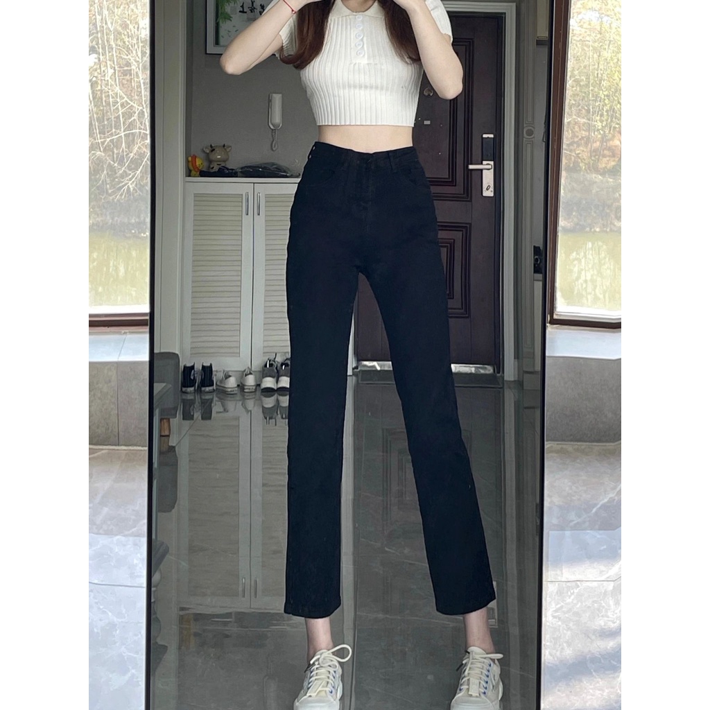 NRVP Quần Jeans Nữ Ống Rộng Thời Trang Hàn Quốc