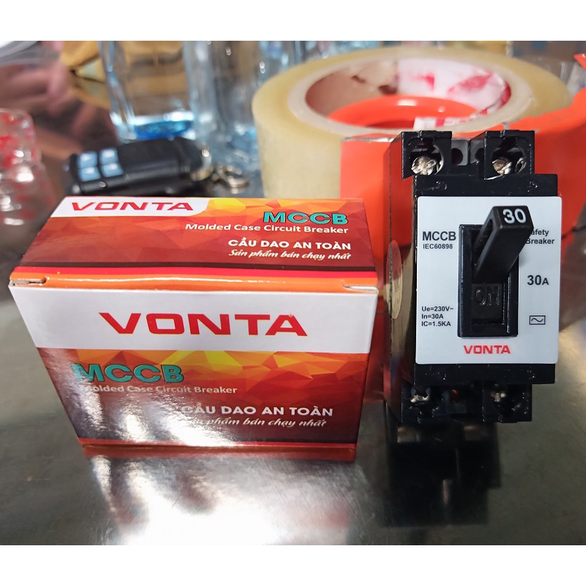 Cầu Dao An Toàn 2 Cực CB Cóc VONTA, Aptomat VONTA 20A, 30A, 40A Chính Hãng