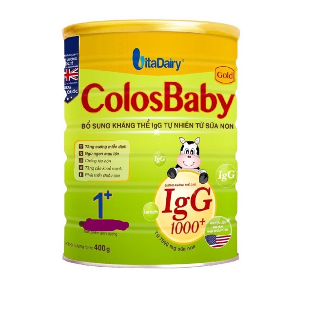 Tặng 4 túi dễ thương - Sữa bột Colosbaby 1+ lon 400g/800g