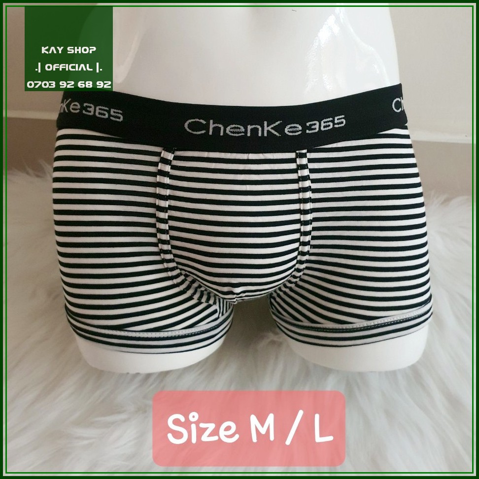 [Hình thật] Quần lót nam sịp đùi boxer CHANKE 365  thun cotton sọc ngang - Quần sịp nam tôn mông quyến rũ