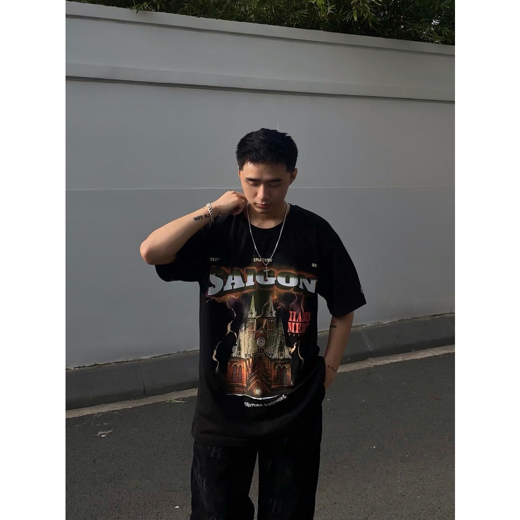 Áo Thun Tay Lỡ Unisex SAIGON SPIRIT 100% Cotton - HADES Brand Chính Hãng