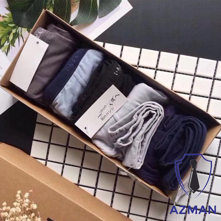 [Hộp 4 Chiếc] quần lót ĐÙI Xuất Nhật - Quần Xì Đùi Nam Thun Dệt Cao Cấp Muji Cotton