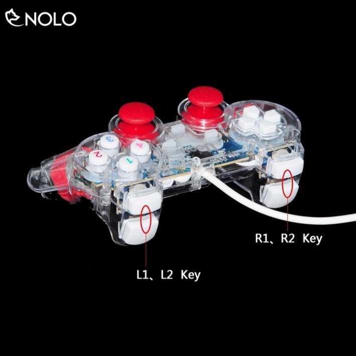 Bộ Tay Cầm Chơi Game Joypad Model M208 Dành Cho Laptop Máy Tính Có Đèn Led Trong Suốt Có Rung Có Hỗ Trợ Win 10