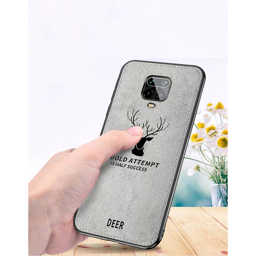 Ốp lưng Redmi Note 9s / Note 10 Pro / Note 9 Pro chống sốc vải đầu hươu thời trang cao cấp