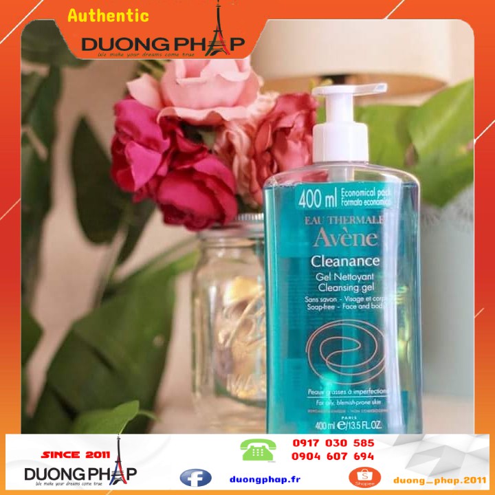 Gel rửa mặt Avene cho da dầu mụn 400ml