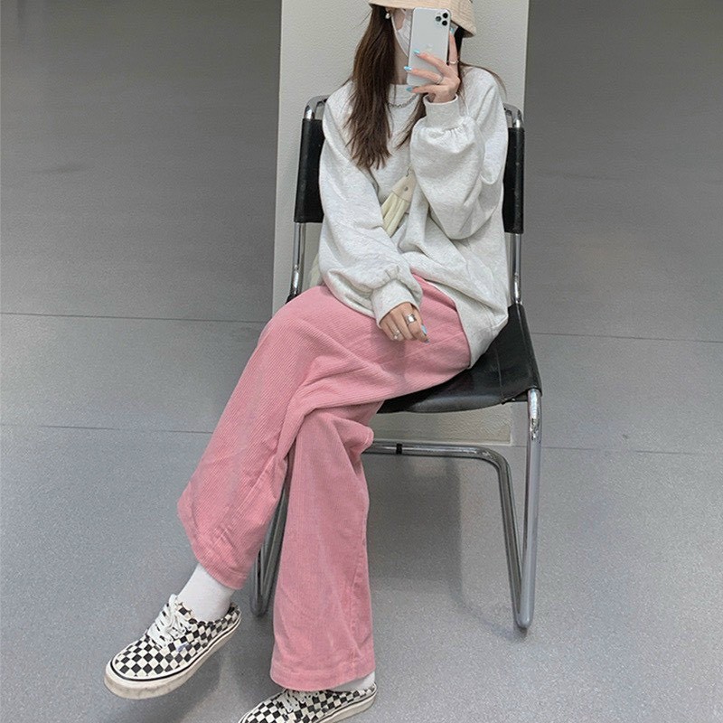 Quần dài nữ nhung kẻ phong cách Hàn Quốc hợp thời trang với 3 màu tùy chọn | BigBuy360 - bigbuy360.vn