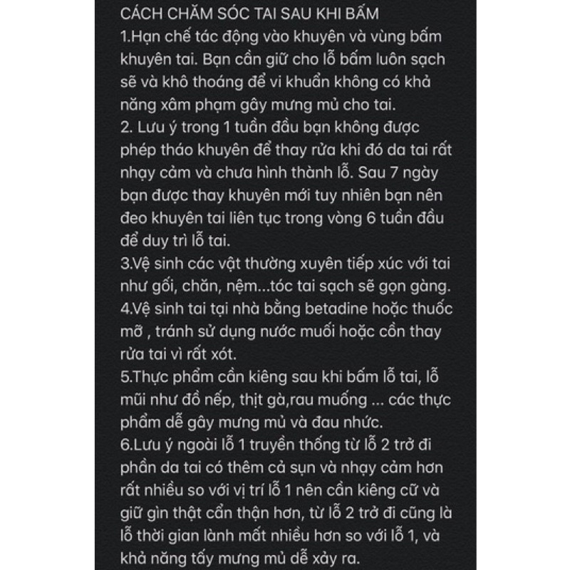 Bấm khuyên tai bi tròn vàng dùng một lần an toàn, tiệt trùng, tiện lợi, tự bấm tại nhà