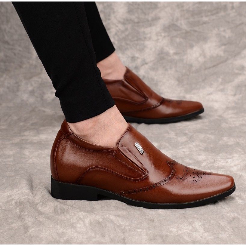 Giày Nam Công sở tăng chiều cao da bò ISHOESVN IS132