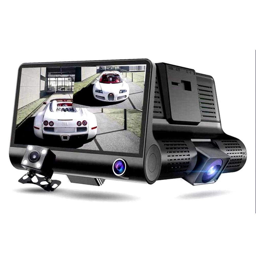 MYRONGVN Camera Hành Trình Xe Hơi DVR 1080P 4 &quot;Ống Kính Kép Hỗ Trợ Tầm Nhìn Ban Đêm