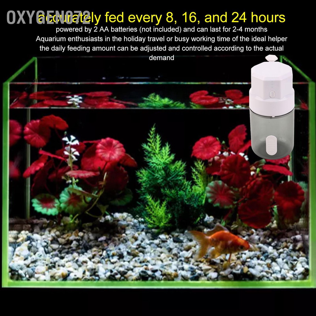 Oxygen072 Máy cho cá ăn tự động Công suất lớn Định thời gian chạy pin phân phối thức bể cảnh