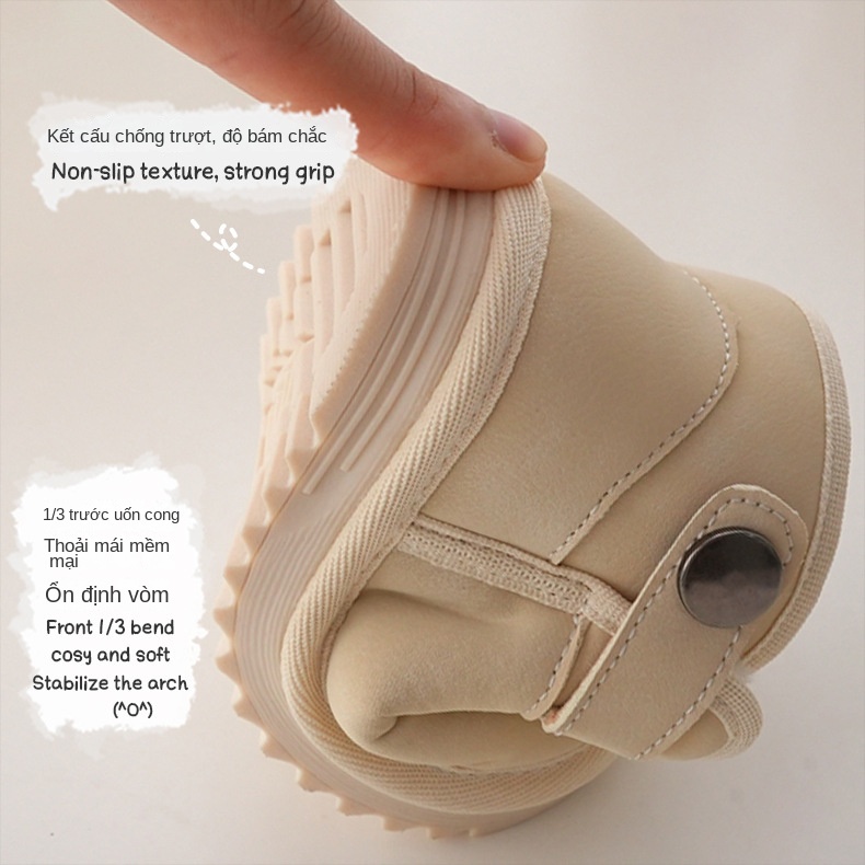 Giày Bốt Cổ Cao Bằng Nhung Dày Dặn Thêu Họa Tiết Chú Gấu Phong Cách Hàn Quốc Thời Trang Thu Đông Cho Bé Trai Và Gái 2 Pine239