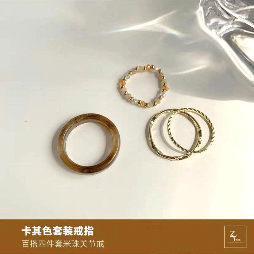 Set 4 nhẫn đơn giản thời trang cho nữ