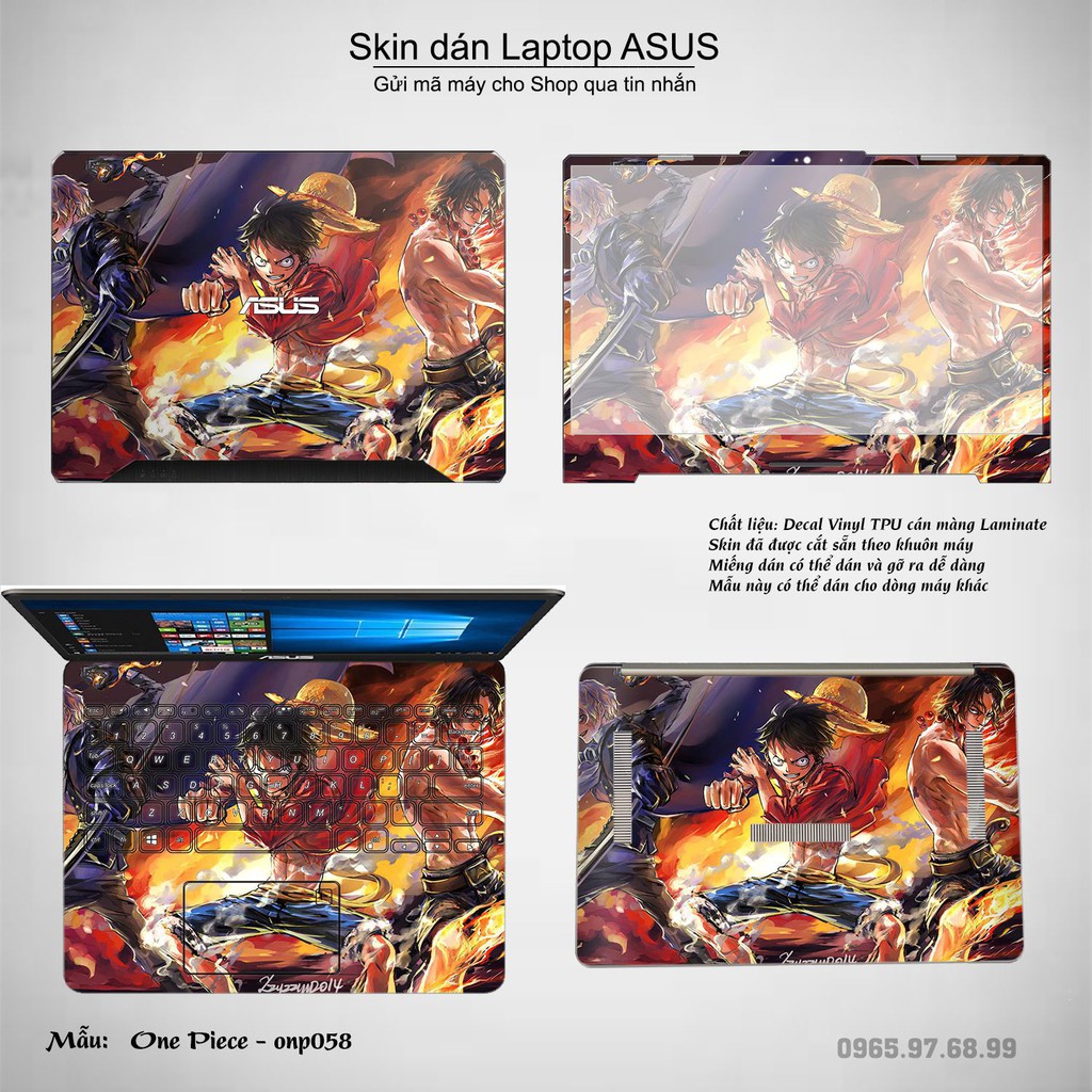 Skin dán Laptop Asus in hình One Piece nhiều mẫu 3 (inbox mã máy cho Shop)