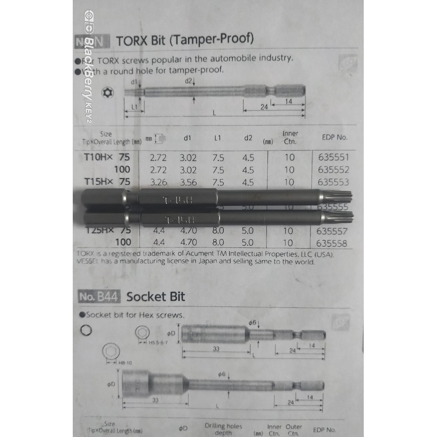 10 mũi vặn vít B34 NT15H