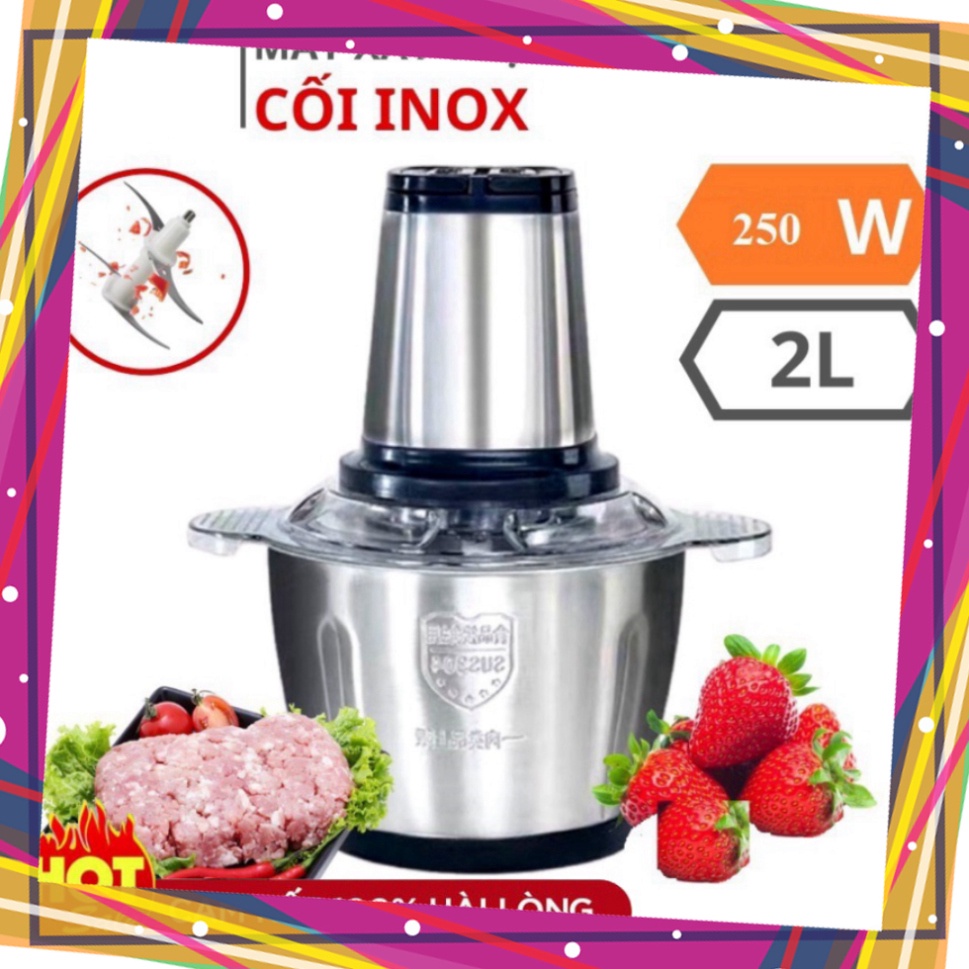 🌟BẢO HÀNH 1 ĐỔI 1🌟 Máy xay thịt, máy xay đa năng, công suất 250W, cối inox304, 4 lưỡi dao sắc bén