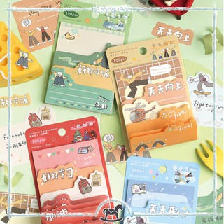 Tập 100 Note 4Designs Animal School Giấy Note Ghi Chú, Giấy Note Cute Trang Trí Bullet Journal - Tiệm Ngựa Gỗ