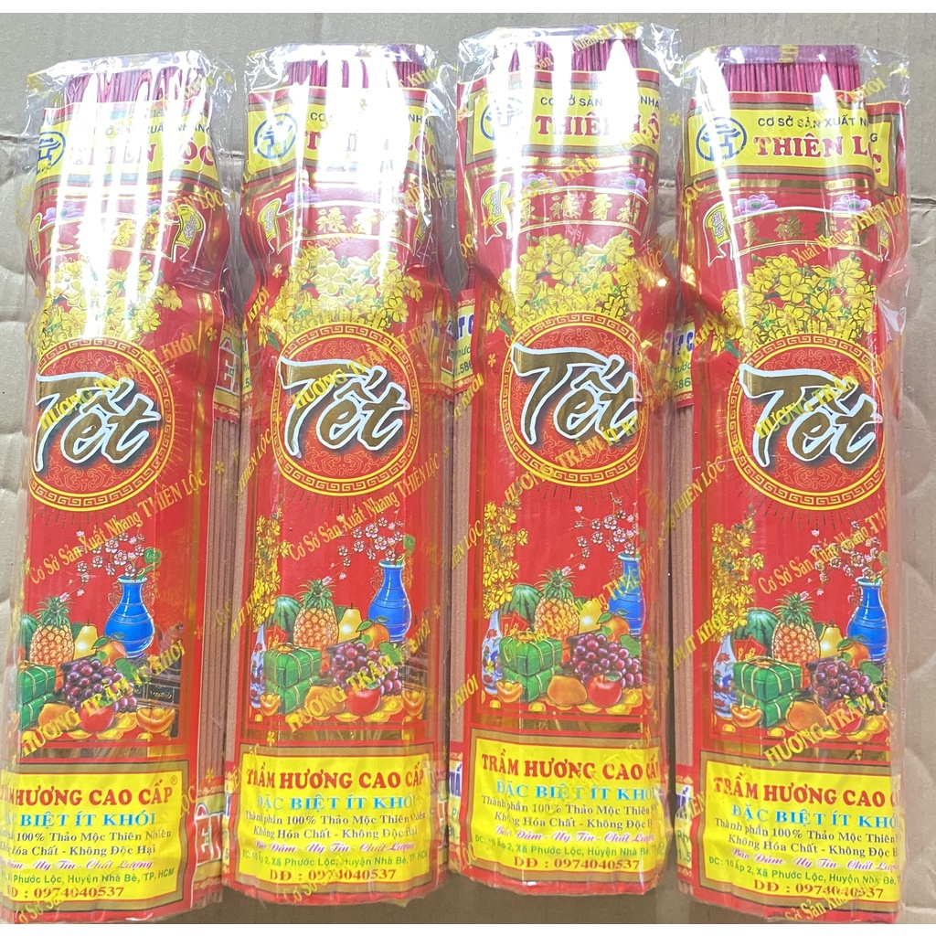 Nhang Thơm Tết Cao Cấp Bó Trung- 3-4 Tấc Gói 500 Cây - Hàng Mã Thiên Lộc