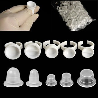 Túi 100 chiếc nhẫn đựng mực xăm,sáp khắc,keo nối mi