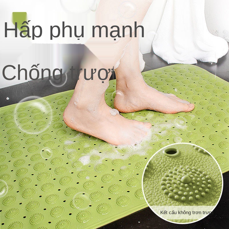 Chổi tắm không mùi thảm trải sàn chống trượt phòng kích thước lớn với cốc hút massage tấm lót chân vệ sinh khoảng cách n