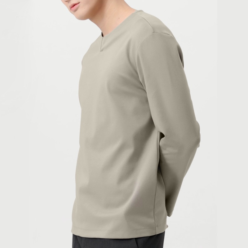 Áo thun cotton supima dài tay cổ V | BigBuy360 - bigbuy360.vn