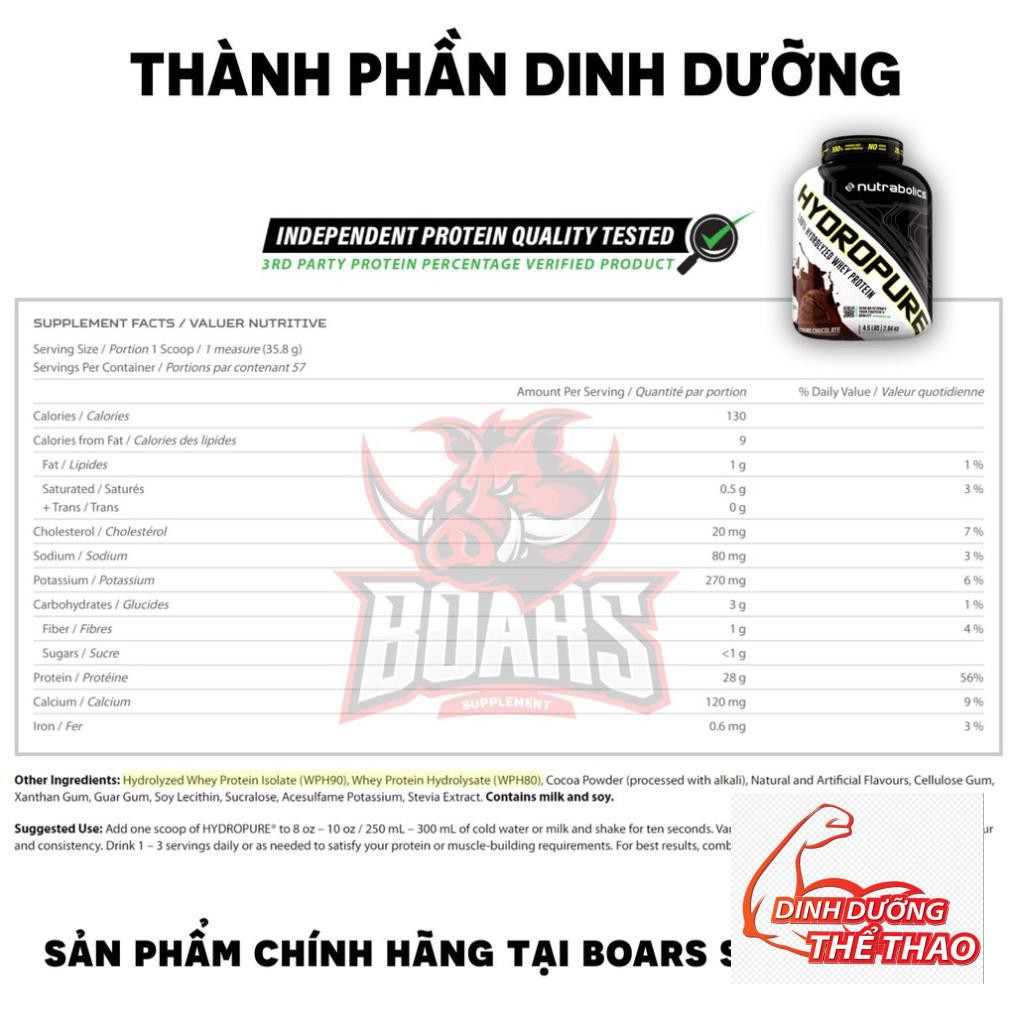 [GIÁ TỐT NHẤT] NUTRABOLICS HYDROPURE 4.5LBS 2.1KG | Whey Protein 100% Thuỷ Phân
