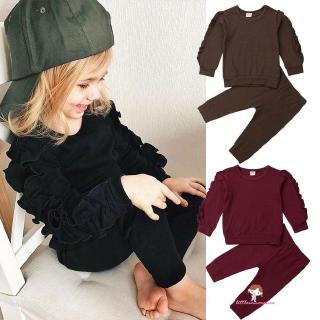 Set áo thun tay dài + Quần legging cho bé gái