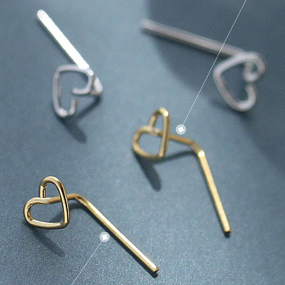 Đôi Bông Tai Mạ Bạc Hình Trái Tim Xinh Xắn Cho Nữ