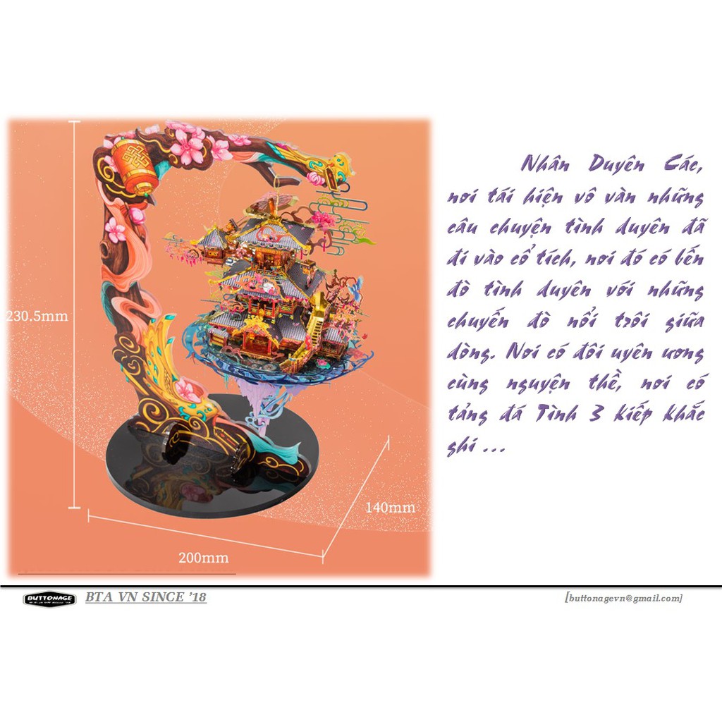 Mô Hình Lắp Ghép kim Loại 3D Nhân Duyên Các _Tiên Cảnh - MU