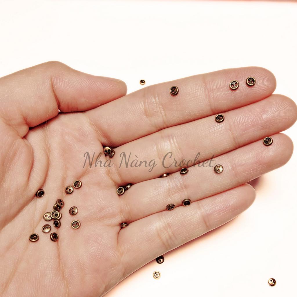 Nút áo kim loại Mini 3mm 4mm 5mm May Trang Phục Phụ Kiện Cho Búp Bê Ob11 Bjd