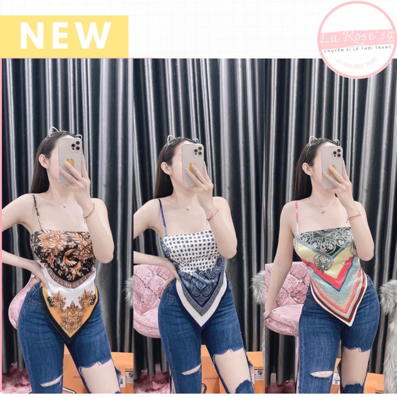 Áo Yếm Lụa Thổ Cẩm, Áo Yếm Lụa 2 Dây Cột Lưng
