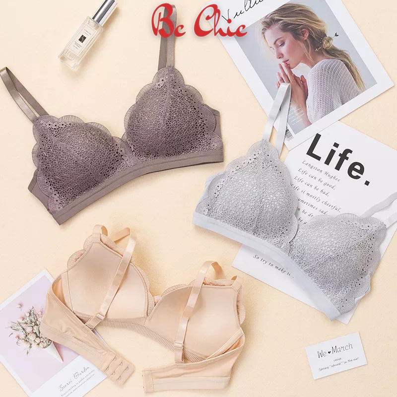 Áo lót đệm mỏng ren hoa đào 34-36-38 A08 BC_CHIC LINGERIE