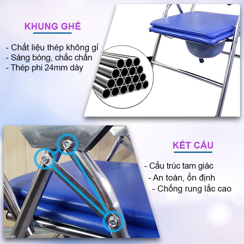 Ghế bô cho người già, Có thể xếp gọn, Tải trọng 250kg - Hàng chính  hãng NIKITA