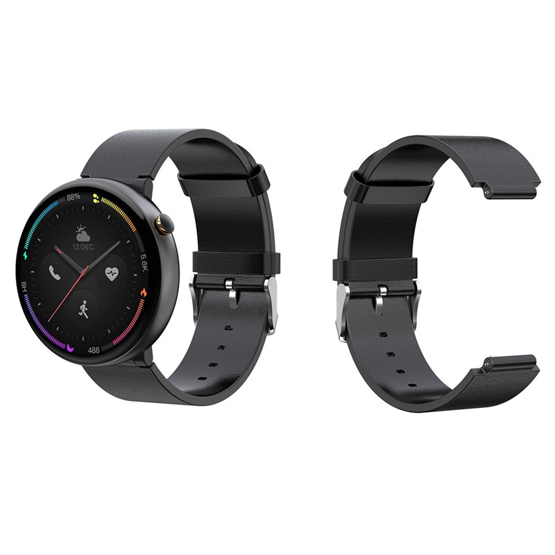 Dây Đeo Thay Thế Chất Liệu Da Màu Trơn Cho Xiaomi Huami Amazfit 2 A1807