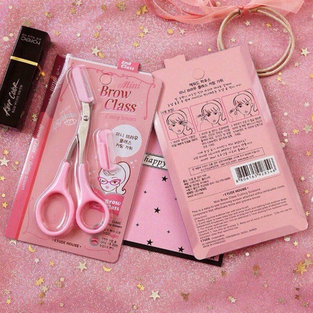 Kéo cắt tỉa lông mày lông mi có kèm lược tiện dụng cho nữ Mini Brow Class - Siêu Tiện Lợi
