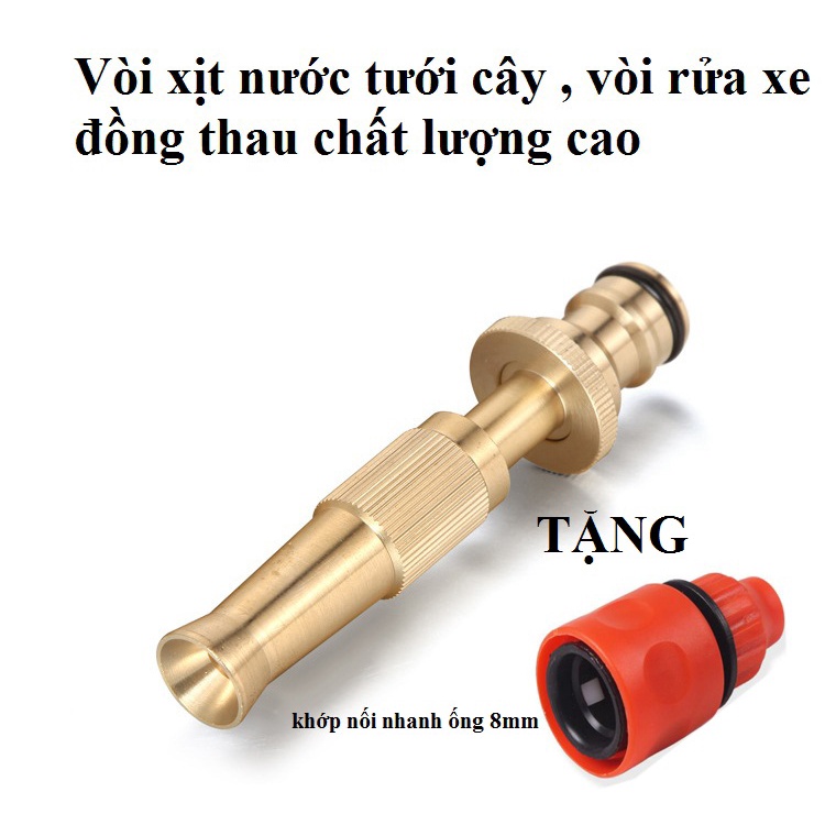 Đầu vòi xịt bằng đồng tăng áp lực nước - Vòi xịt nước tăng áp đa năng bằng đồng tưới cây ,rửa xe cực mạnh