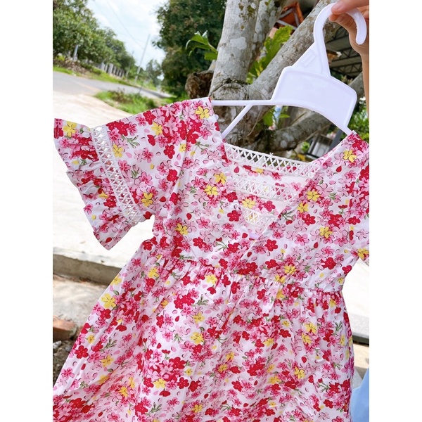 ĐẦM BABYDOLL PHỐI TAY LOE SIÊU CƯNG CHO BÉ TỪ 8-40KG