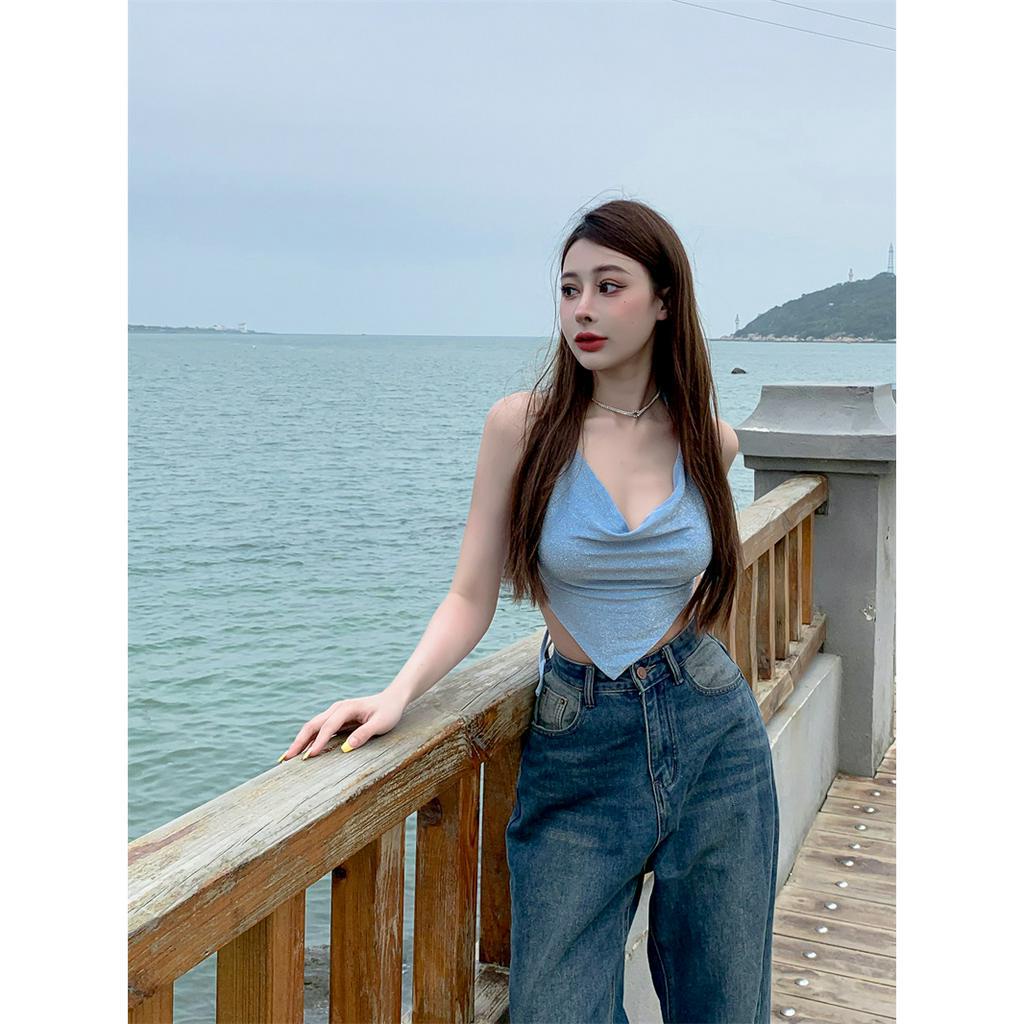 Áo Lửng Không Tay Phong Cách Âu Mỹ Thời Trang Mùa Hè Mới Cho Nữ