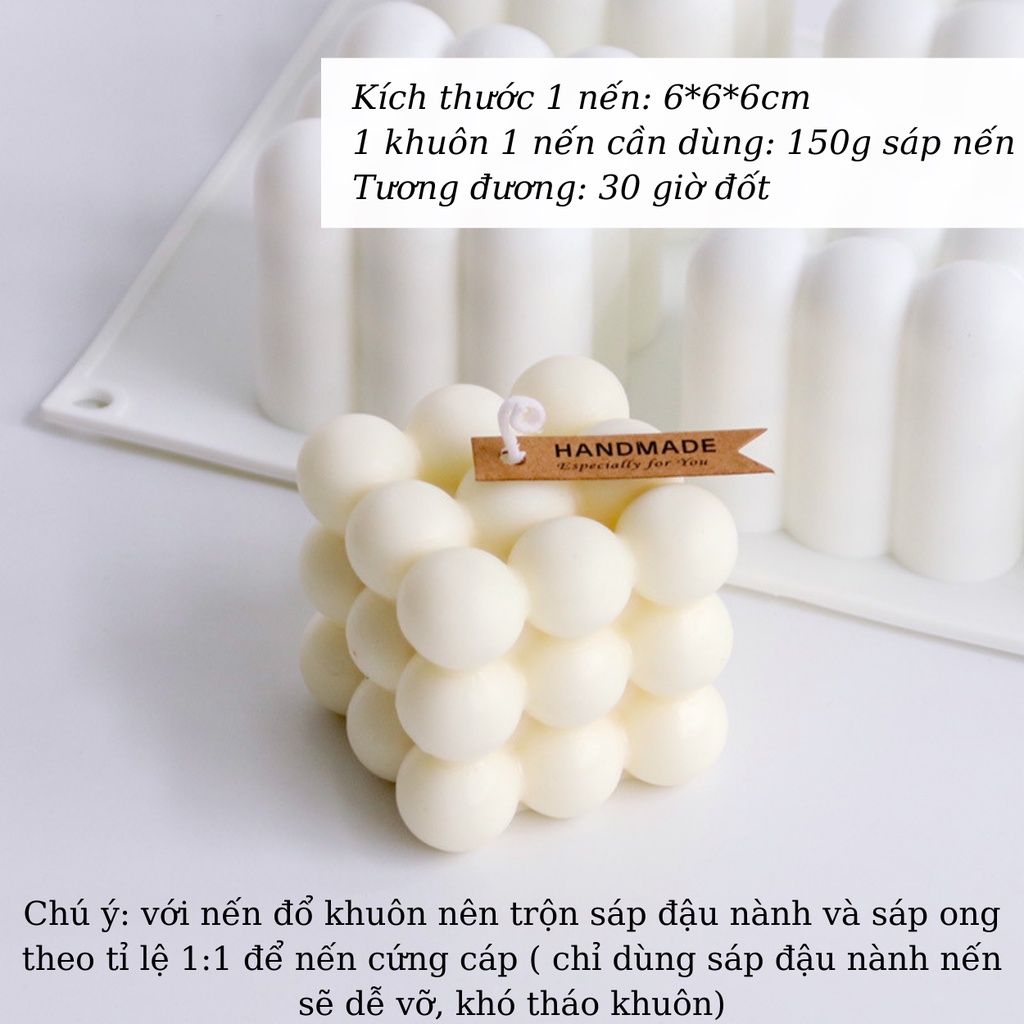 Khuôn Silicon Làm Nến hình Rubik - Khuôn làm nến handmade