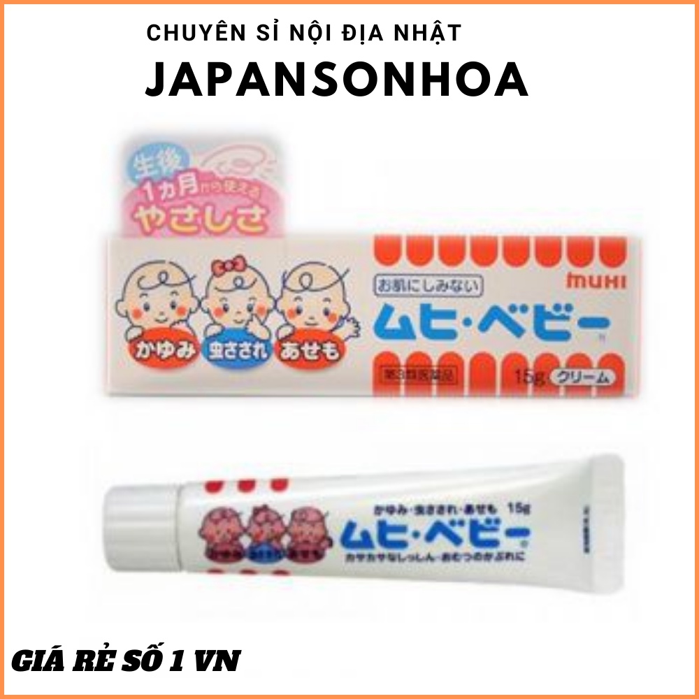 Kem bôi muỗi chống côn trùng Muhi 15gCHÍNH HÃNG Giúp bảo vệ bé khỏi những cảm giác khó chịu do muỗi gây ra