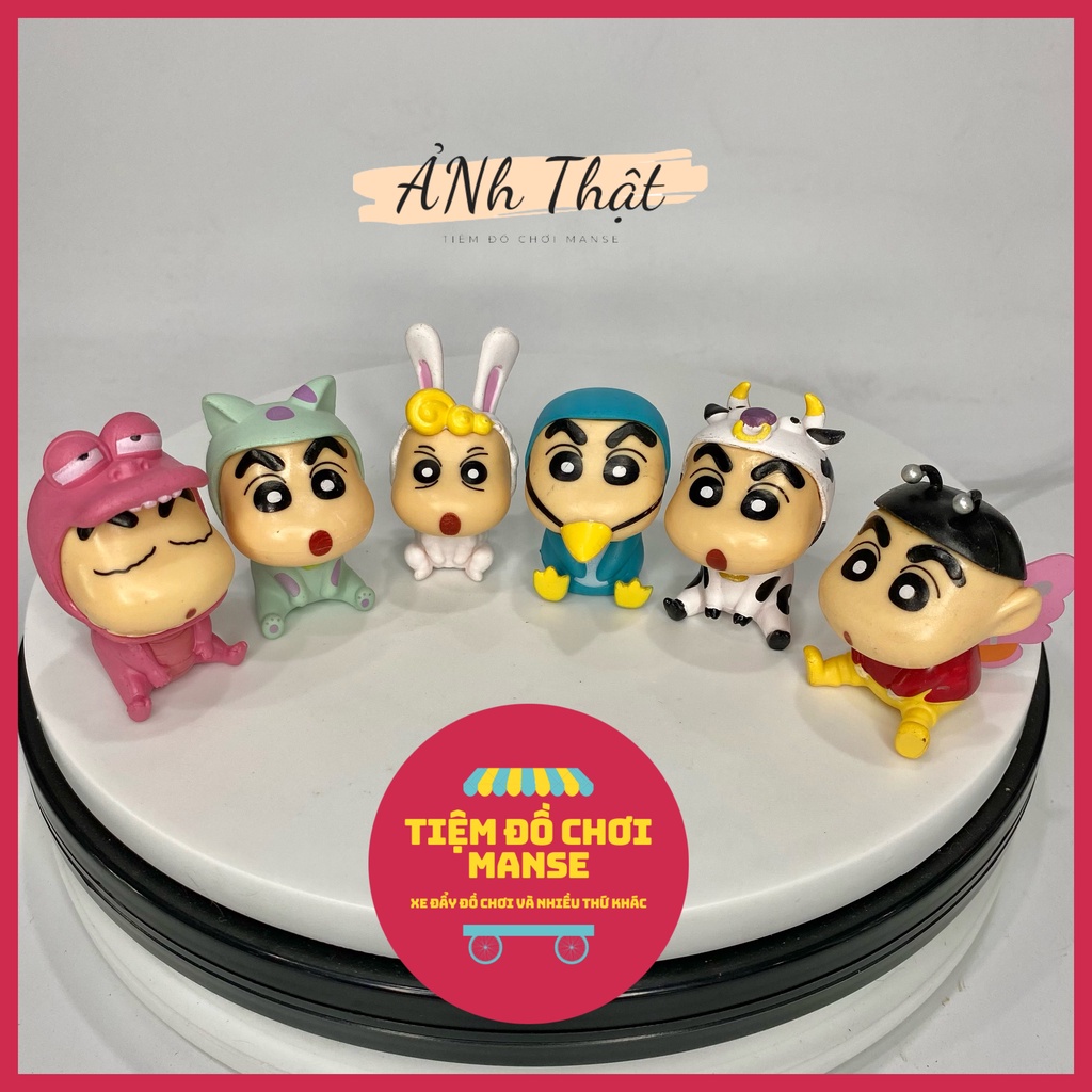 Set Mô hình 6 bé Shin Shinosuke Cậu bé bút chì 7 cm dễ thương bền màu chất liệu an toàn